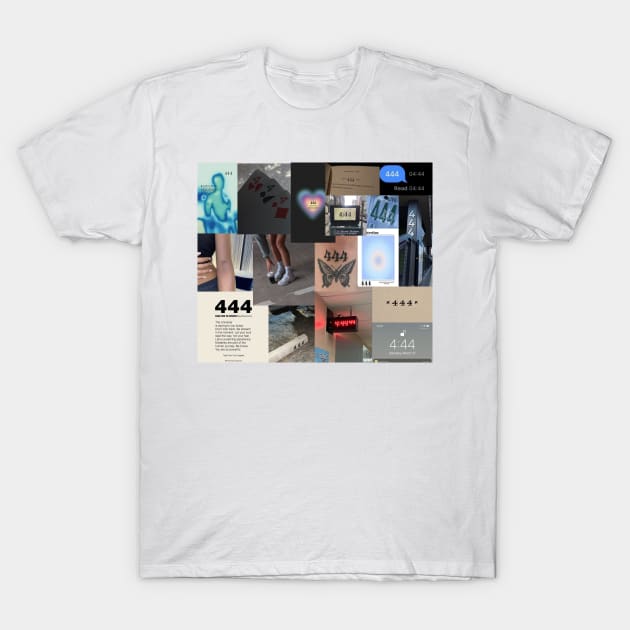 444 angel number aesthetic collage T-Shirt by morgananjos